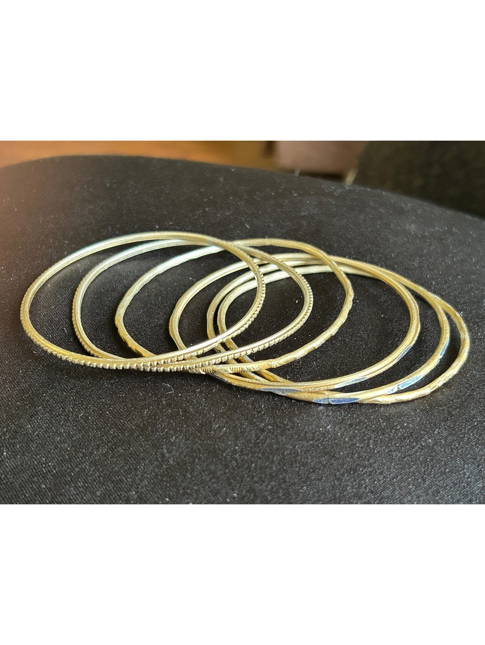 Set of 6 Vintage Gold Tone Bangle Bracelets
